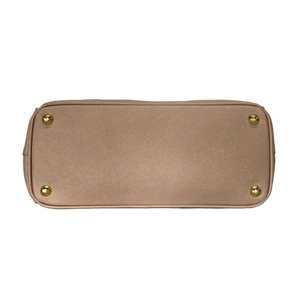 Auth PRADA Galleria Small Bag Pink Beige Saffiano Leather Tote Bag - Picture 5 of 14